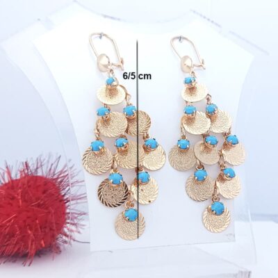گوشواره نگین دار مدل خوشه سکه1