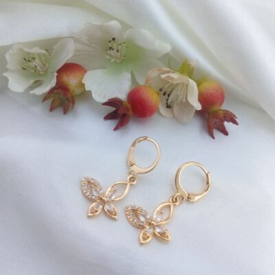 گوشواره نگین دار طرح پروانه 04