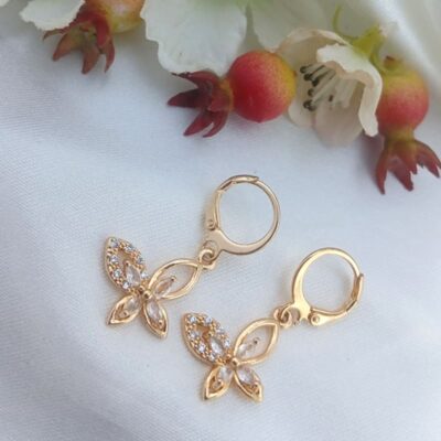 گوشواره نگین دار طرح پروانه 03