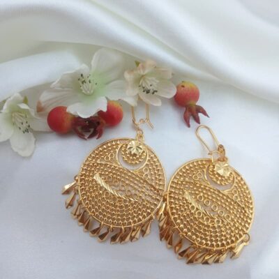گوشواره مجلسی مدل دایره رزگلد 02